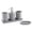 🍒 Gray_Base#3005, variant on Black Plastic Bathroom Accessory Set with Tray Toothbrush Cup Soap Dispenser and Soap Dish for Vanity Organization