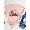 thumbnail image 1 of Camiseta con estampado de dibujos animados para mujer, ropa de manga corta de Navidad, moda de Año Nuevo, camisetas gráficas básicas, 1 of 5