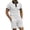 White, variant on 2 Piece Casual Set for Men Knit Quarter Button Shirt with Shorts Half Zip Collared Top Drawstring Shorts Summer Matching Tracksuit M