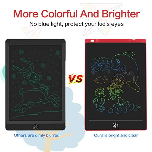 Pink 10 Inch Colorful Screen Electronic Learning and Education Drawing Pads Doodle and Scribbler Board Toys Gifts for Girls Boys JefDiee Kids Drawing Boards LCD Writing Tablet
