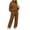*Brown, variant on ClodeEU Women's Long Sleeve Hoodie and Wide Leg Pants Tracksuit Set, Solid Color Loose Loungewear Two Piece Outfit ,Women's Plus S