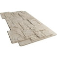 thumbnail image 2 of Ekena Millwork 49"W x 24 1/2"H x 1 1/4"D Castle Rock Stacked Stone, EverStone Faux Stone Siding Panel, Sea Shell, 2 of 9