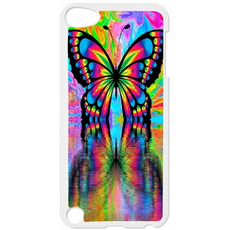 Butterfly Reflection Hard White Plastic Case Compatible with the Apple iPod Touch 5th Generation - iTouch 5 (Best Cases For Itouch 5th Generation)