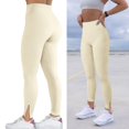 thumbnail image 2 of Women's High Waist Yoga Pants 4 Way Stretch Split Leg Design Leggings, 2 of 8