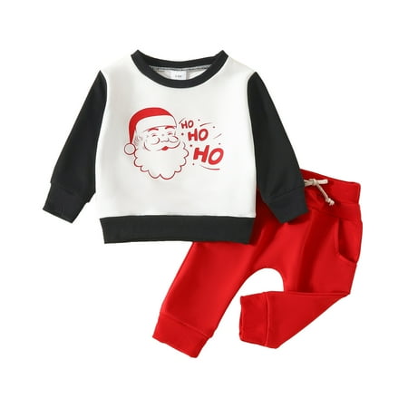 

Toddler Boys Girls Long Sleeve Christmas Cartoon Prints T Shirt Pullover Tops Pants Outfits 2t Boys Clothes Summer Suspender Outfits for Toddler Boys Track Outfits New Born Boys Outfits Toddler Boy
