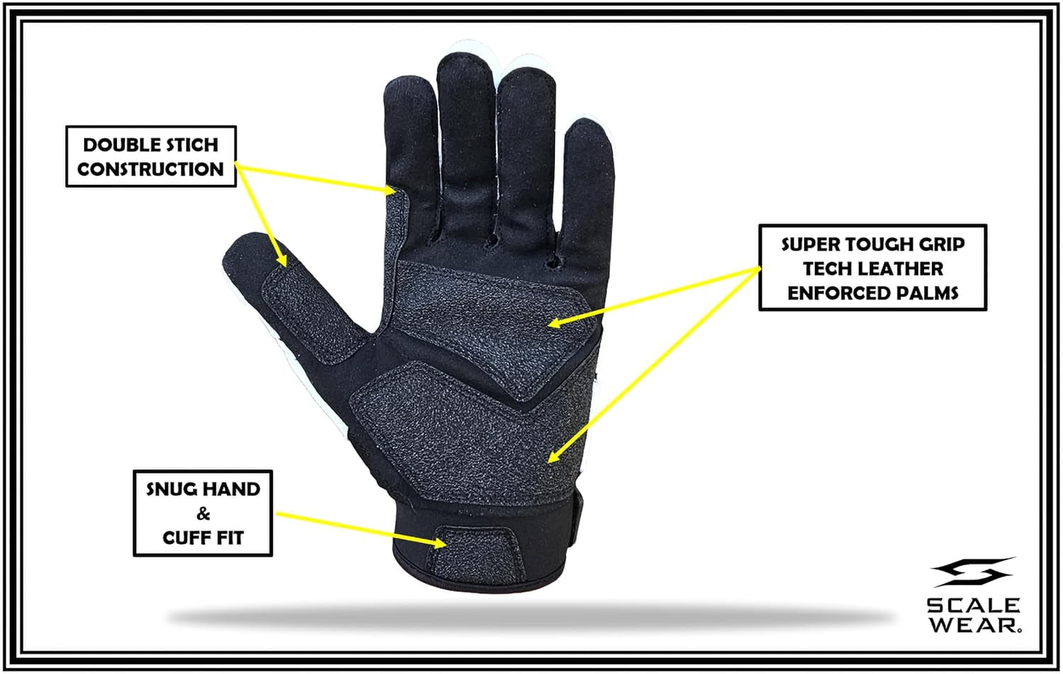 Stealth Football Lineman Gloves Black, Battle College Lineman, Be a Villain Not a Joker with Padded Protection, Youth, Kids, Men, Boys, Small to XXL Sizes