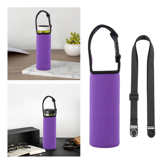 Botella de Agua Sling Case Bag con Correa Hombro Bolsa de Púrpura shamjiam portabotellas
