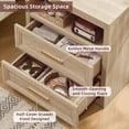 thumbnail image 4 of LEYAOYAO Farmhouse Nightstands with 2 Drawers and Open Storage, End Table Bedside Table for Bedroom Living Room, Natural Oak, 4 of 9