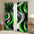 thumbnail image 2 of Manfei Green Stripes Adult Curtains Pack of 2 (42x84 Each), Abstract Ombre Curtains Blackout, Chic Geometric Artwork Bedroom Curtains, Curtains Blackout Home Decor, 2 of 6