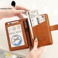 thumbnail image 3 of Estuche de cuero con portatarjetas, multifunción, para guardar tarjetas de identificación, con RFID, antirrobo, sencillo y moderno, de gran capacidad, 3 of 4