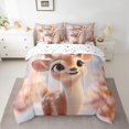 thumbnail image 2 of Castle Fairy Cute Deer Twin Bedding Sets 7-Piece for Teenagers,Cartoon Jungle Animal Bedding Comforter Set Microfiber,Kawaii Woodland Wildlife Breathable Sheet Sets,Breathable Home Decor,Reversible, 2 of 8
