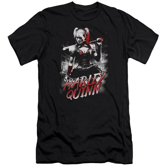 Batman Arkham Knight Quinn City S/S Adult 30/1 T-Shirt Black
