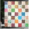 thumbnail image 4 of Ambesonne Colorful Shower Curtain, Patchwork Retro Style, 69"Wx84"L, Multicolor, 4 of 5
