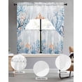 thumbnail image 3 of Coastal Coral Kitchen Curtains Sets 36 Inch Length with Valance, Blue Ocean Starfish Turtle Watercolor Swag Valances and Tiers Curtain Set Drapes Swag Curtains for Living Room, Bathroom, Bedroom, 3 of 6
