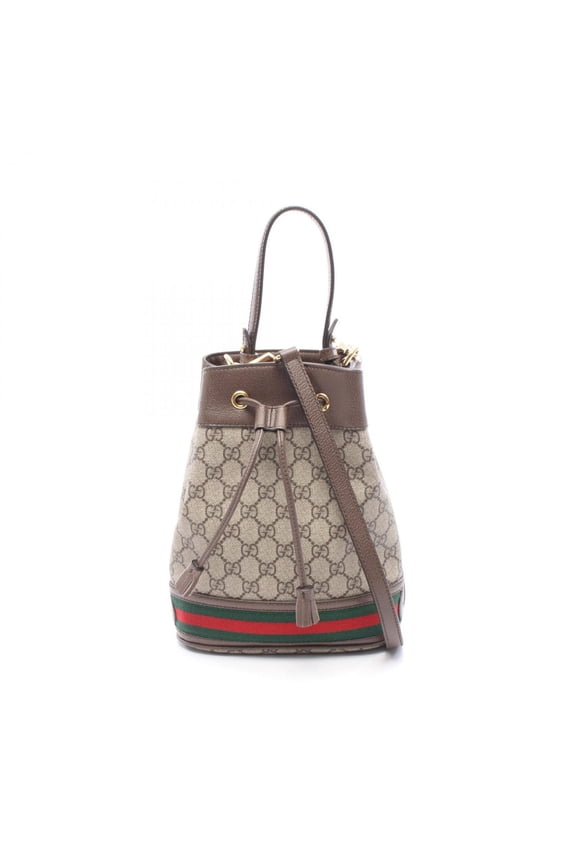 Pre-Owned Gucci Ophidia GG Supreme Small Bucket Drawstring 2-Way Handbag, Coated Canvas...