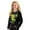 Black and Green - Axolotl, variant on Otter Printed Girls' Cropped Sweatshirt Long Sleeve Crop Tops Hoodies Crewneck Pullover Tops Fall Fashion Shirts Back to School Clothes for Teen Girls