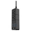 thumbnail image 2 of SATRINO 2 Prong Power Strip , Multi Plug Outlet Extender, Multiple Outlet Splitter(2 Sockets) and 4 USB Ports, Wall Adapter Surge Protector for Travel, Office, Black, 2 of 8