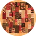 thumbnail image 1 of Ahgly Company Indoor Round Abstract Orange Contemporary Area Rugs, 7' Round, 1 of 1