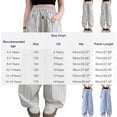 thumbnail image 3 of Girl's Cargo Pants Loose Baggy Jeans Drawstring Elastic Waist Streetwear Y2K Barrel Pants with Pockets (5-15 Years Old) Blue 14-15Years, 3 of 8