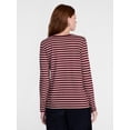 thumbnail image 4 of Scenario Women's Cotton Crewneck Tee with Long Sleeves, Sizes XS-XXXL, 4 of 6