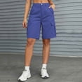 thumbnail image 2 of Fsgntruao Womens Casual Cargo Shorts Multi Pockets Button Fly Work Shorts Breathable Summer Outdoor Shorts, 2 of 7