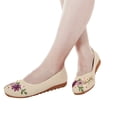 thumbnail image 6 of Women's Casual Non-Slip Flat Walking Shoes Flower Embroidery Soft Comfortable Ballets Round Toe Ballet Flat, 6 of 7