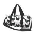 thumbnail image 2 of Xecao Retro Rooster print Round Travel Duffel Bag is a foldable gym bag with an inner pocket, perfect for travel sports, 2 of 8