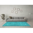thumbnail image 3 of Ahgly Company Machine Washable Indoor Rectangle Persian Turquoise Blue Traditional Area Rugs, 3' x 5', 3 of 4