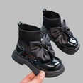 thumbnail image 2 of ZACPNCV Toddler Girls Boots with Patches Non Slip Soft Sole Cotton Snow Boots for Boys Girls Black, 2 of 9