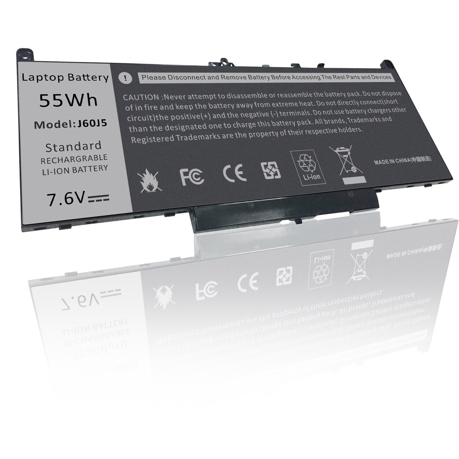 Batería Recambiable 55Wh Para Portátil Dell Latitude E7270 / E7470 - Modelo J60J5, 7.6V, 6 Celdas
