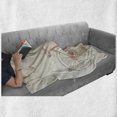 thumbnail image 6 of Dog Soft Flannel Fleece Blanket, Romantic Postcard from Paris Pattern Dog in Basket of the Bicycle Illustration, Cozy Plush for Indoor and Outdoor Use, 60" x 80", Eggshell and Coral, by Ambesonne, 6 of 6