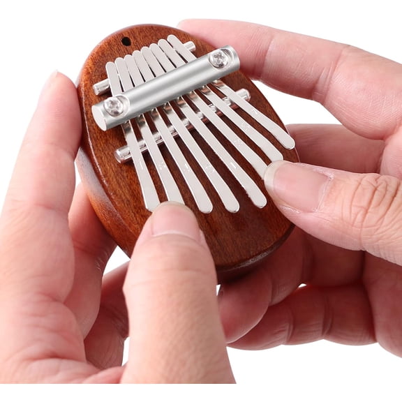 8-Key Mini Thumb Piano, Portable Kalimba Musical Instrument for Beginners, Handcrafted Wood Finger Piano with Hanging Rope for Travel and Gift, 2.17-Inch