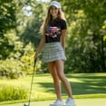 thumbnail image 4 of COEQINE Women V Neck Golf Shirts 1/4 Zip Moisture Wicking Golf Tops American Flag and Eagle Print Quick Dry Fit Polo Shirts Pullover Workout Athletic Tops, XS, 4 of 7