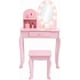 thumbnail image 3 of Set de Tocador para Niñas con Luz y Espejo, Mesa de Maquillaje con Taburete, Juguete de Madera para Niñas de 4 a 9 Años, Color Rosa, 3 of 7