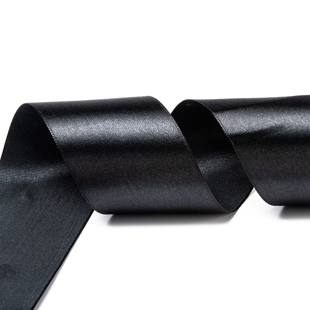 Single Face Satin Ribbon Polyester Ribbon Black 2 inch(50mm) about 25yards/roll(22.86m/roll) 100yards/group(91.44m/group) 4rolls/group