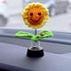 thumbnail image 1 of Sunflower Car Accessories Dashboard Decorations, Crochet Smiley Shaking Sun Flowers Bobblehead Dashboard Car Decor For Women, For Cute Girl Car Interi, 1 of 5