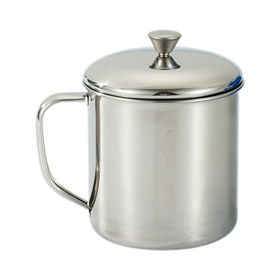 304 Stainless Steel Mouth Cup with Handle Water Cup with Lid Cup Teapot Small Cup of Water for Coffee, Milk, Juice, Tea and Cold or Hot Drinks