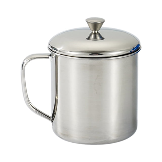 304 Stainless Steel Mouth Cup With Handle Water Cup Commercial With Lid Cup Teapot Kindergarten Childrens Guard Against Fall Small Cup Of Water