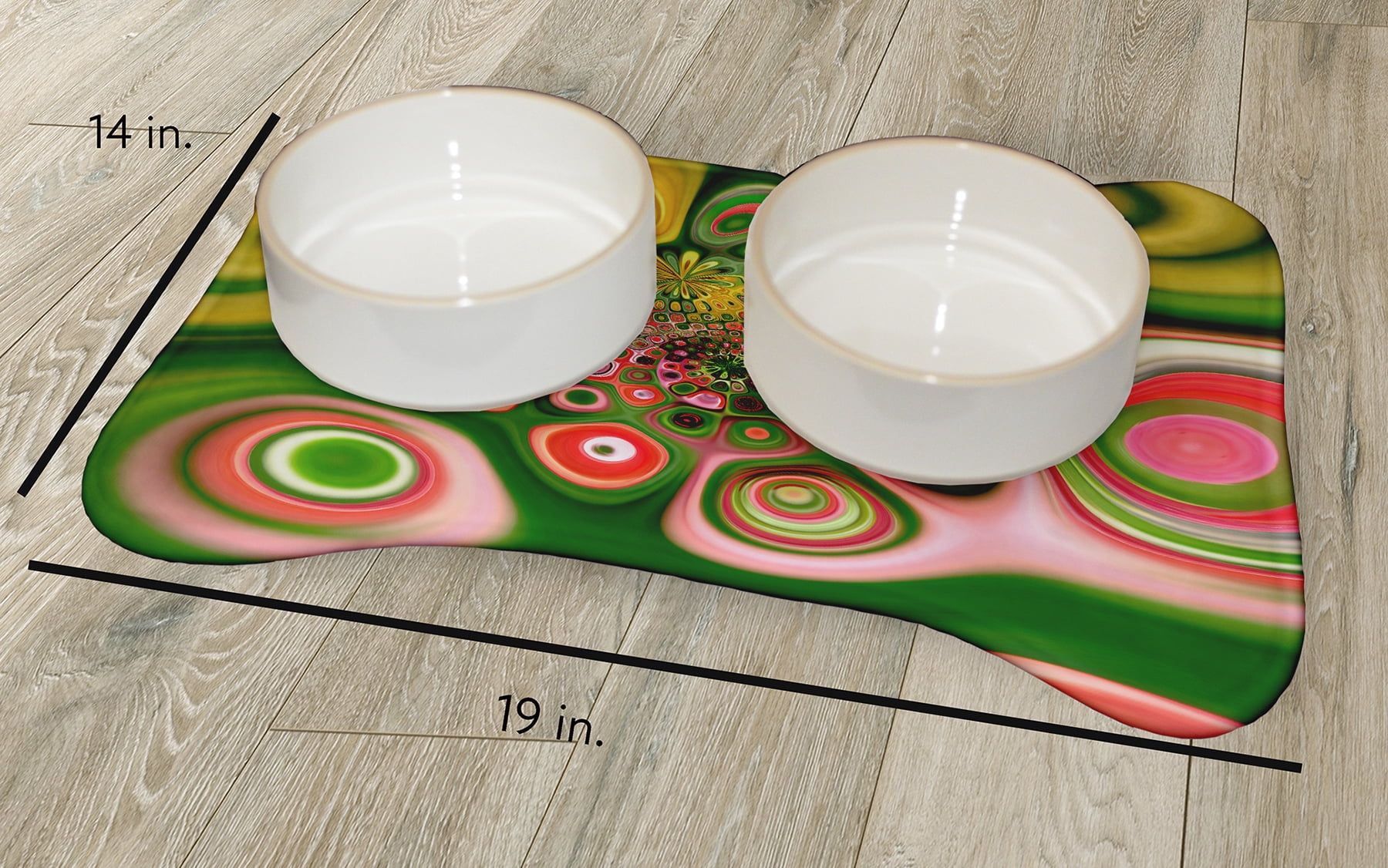 Simply Daisy Spring Pallet Bone Shape Pet Feeding Mat for Dogs