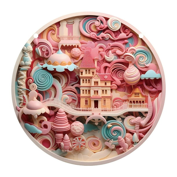 Castillo rosa 3D para decoración del hogar, regalo de San Valentín, letrero para el día de San Valentín. Estilo B