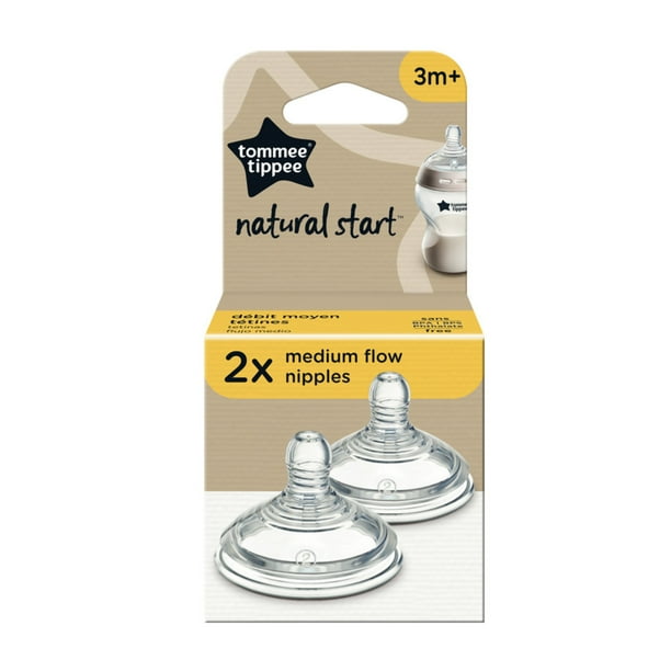 Tommee Tippee Natural Start Baby Bottle Nipples, Medium Flow, 3+