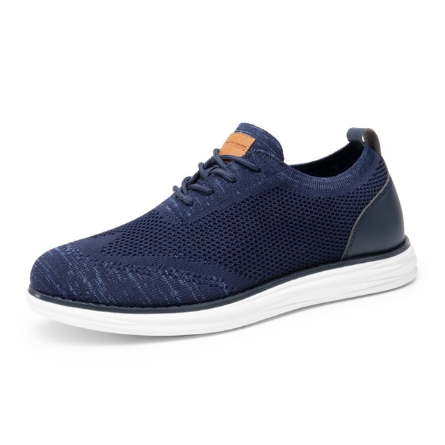 Zapatillas Oxford de Malla KnitFlex Breeze para Hombre Bruno Marc, Cordones, Ligero, Casual para Caminar, Talla 14, Azul Oscuro, GRAND-02