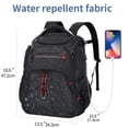 thumbnail image 3 of Mochila de viaje para portátil VANKEAN 17.3 pulgadas, repelente al agua, negra, 3 of 8
