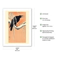 thumbnail image 2 of Crow on Snowy Branch - Vintage Japanese Woodblock Print by Ohara Koson c.1910 - Bamboo Fine Art 290gsm Paper (Unframed) 12x16in, 2 of 4