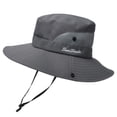 thumbnail image 3 of LILIYA Plus Size Sun Hats for Men Women, Wide Brim Foldable Safari Hats UV Protection UPF50+ Waterproof Boonie Hats for Fishing Hiking Camping Beach, 3 of 5