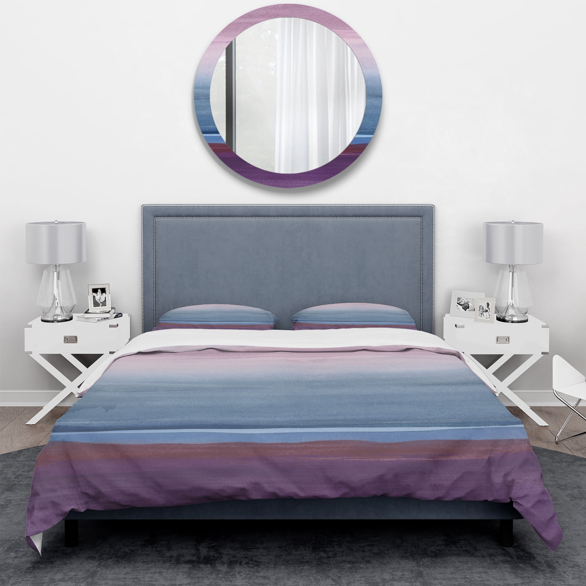 Designart 'Purple Rock landscape III' Geometric Duvet Cover Set