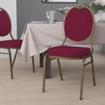 thumbnail image 2 of Bowery Hill Fabric/Metal Teardrop Back Stacking Chair Burgundy Red, 2 of 9