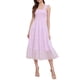 thumbnail image 1 of Vestido midi sin mangas de verano con volantes y tul para fiesta de Inspire Chic, color púrpura claro, 1 of 6