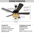 thumbnail image 5 of Wildnix Vintage Black Ceiling Fan Light with Remote Control, 3-Speed Adjustable, E26 Bulbs, Retro Fan Light with Timer, Ideal for Living Room or Bedroom, 5 of 6