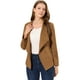 thumbnail image 1 of Chaqueta de gamuza sintética para mujer Cárdigan de outwear drapeado con solapa frontal abierta Marrón L, 1 of 6
